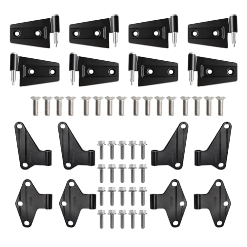 16PCS Body Door Hinge Sets Compatible with 2007-2018 Wrangl-er JK JKU Unlimited Inside & Outside Door Hinges - size: 4 Door Outside and Interior Hinges