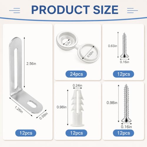 Wall Anchors for Furniture, Furniture Anchor Kit, 12 Pack, Silver - color: Silver