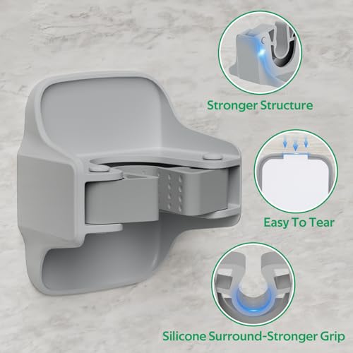 reliahom Broom Holder Wall Mount Mop Grippers organizer wall hanging, 3Pack - color: Gray, size: 3 Pack 1Rack