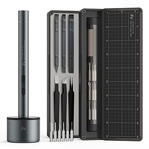 iFu 42-in-1 Mini Electric Screwdriver Kit, Dual-Mode Precision Tool - color: Grey