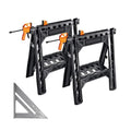WORX Clamping Sawhorses,7 Inch Metal Triangle Ruler Included, WX065.3 - style: Clamping Sawhorses + Triangle Ruler