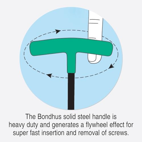 Bondhus 13190 Set of 10 Balldriver and Hex T-handles with Stand, sizes 3/32-3/8-Inch