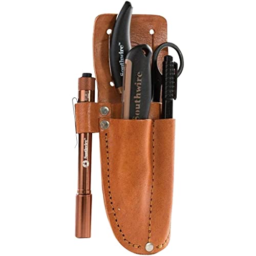 Southwire 59724340 ESP-KIT Electrician Splicing Kit with Boot Knife, ESP Scissors, LED Pen Light, Marking Pen, and Rugged Leather Pouch, Comfort Grip Handles, 1 Kit - size: ESP-KIT, style: 5