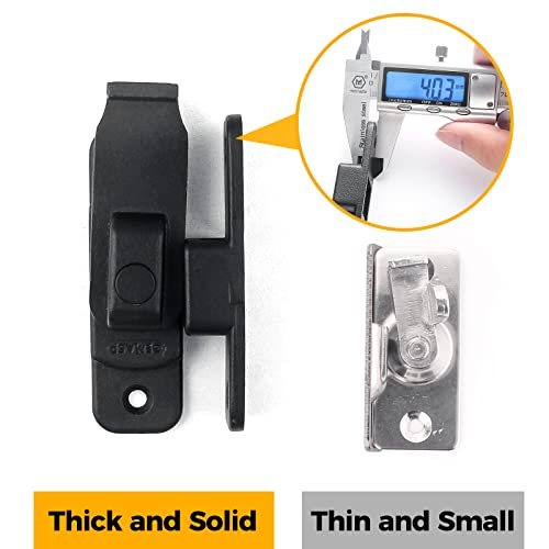Door Lock Latch, 90 Degree Flip Barn Door Lock, Secure Portable Hook Lock Latch for Door, Garden, Bathroom, Garage, Window, Outdoor, Garage, Barn (Black)