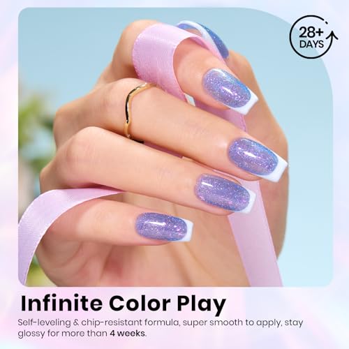 Beetles Chameleon Gel Polish Set - 6 Colors Crushed Diamond Glitter Gel - color: 0-Whimsical Wonders