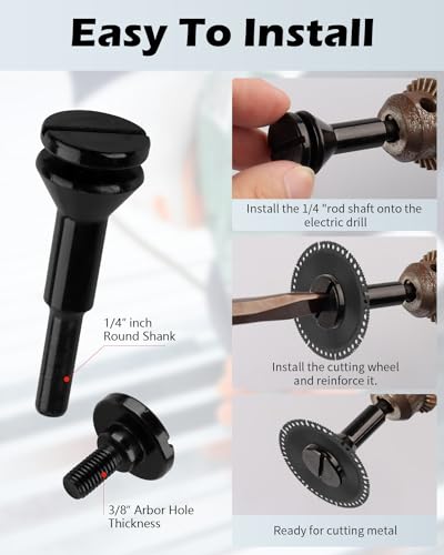 4 Pack Cut Off Wheel Mounting Mandrel Holder 3/8" & 1/4" Arbor Hole