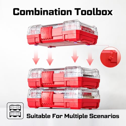 Geinxurn 65Pieces Impact Screwdriver Bits Set, Magnetic S2 Steel Phillips/Slotted/Square/Torx Insert Power Bits Tips, Impact Bit Holder with Red Storage Box Case - style: STKB065-RD