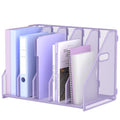 MINDEPOT Desk File Organizer Folder Holder with 5 Vertica for Office Purple - color: Purple