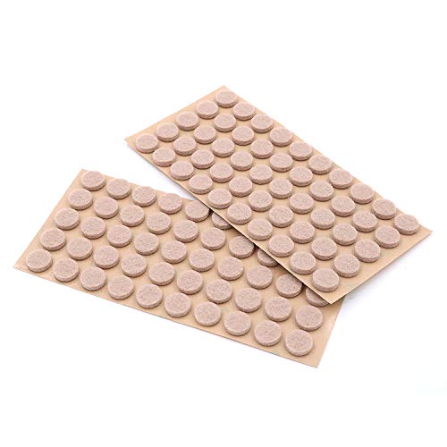 Furniture Felt Pads 3/8" (10mm) Diameter Round 3M Self Adhesive Protects Kitchen Cabinets, Drawers, Desks and Furniture Against Bumps and Scratches 100 Pack - Linen (Light Beige) - color: Linen 100 Pack