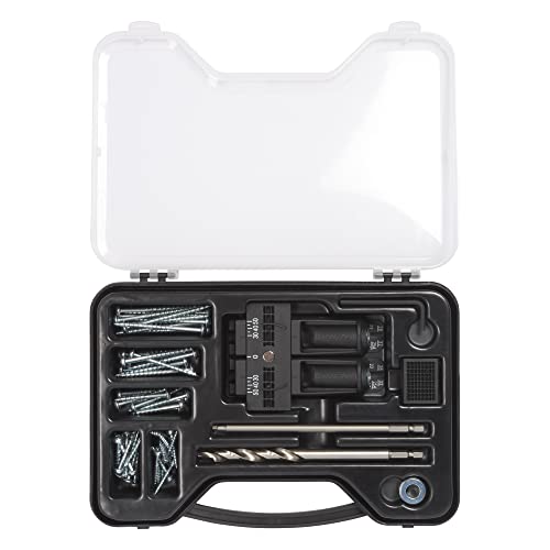 Trend 3 in 1 Pocket Hole Jig Kit with Pocket Hole Jig, HSS Drill Bit & Depth Setting Collar, Square Drive Bit, 50 Screws & Kit Storage Case, PH/JIG/BK - style: 3-in-1