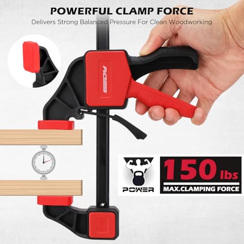 3-Pack 12 Inch Bar Clamps for Woodworking with Clamp Connector, 12" Quick-Release Wood Clamps with 150 LBS Load Limit, Trigger Clamp Set, One-Handed Clamps/Spreader Ideal for Woodworking DIY Projects - style: 12" (3-Pack) | Extends to 24"+