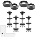 4 Pcs Universal Toilet Tank to Bowl Gaskets Kit, Stainless Steel Toilet Tank Bolts & 2 Kind Gasket, Fits 2-Inch and 3-Inch Seals for Toilets Mounting Repair and Flush Valve Opening - size: Bolts & Gasket