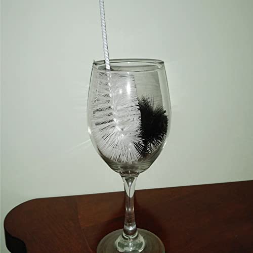 Bottle Brushes Thin Long Handle X 4, Soft Nylon Slim Wire Set