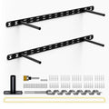 2pcs Floating Shelf Bracket Heavy Duty Decorative Floating Shelf Hardware Black Hidden Shelving Brackets for Wall,Floating Mantel Bracket for Over Fireplace (22X8X1 inch (for 1.5"-2" Thick Shelf)) - size: 22"X8"X1"