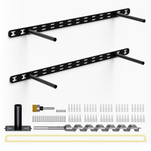 2pcs Floating Shelf Bracket Heavy Duty Decorative Floating Shelf Hardware Black Hidden Shelving Brackets for Wall,Floating Mantel Bracket for Over Fireplace (22X8X1 inch (for 1.5"-2" Thick Shelf)) - size: 22"X8"X1"