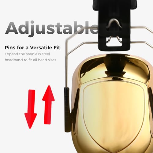 ProCase Hearing Protection Ear Muffs SNR 33dB, Noise Cancelling Headphones - color: 1 - Metallic Gold