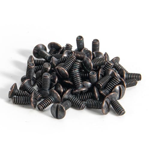 Henne Bery 3/8" Long 6-32 Thread, Oval Head Milled Slot Replacement Wall Plate Screws, 50 Pack, Bronze - color: Bronze, size: 3/8",50 Pack