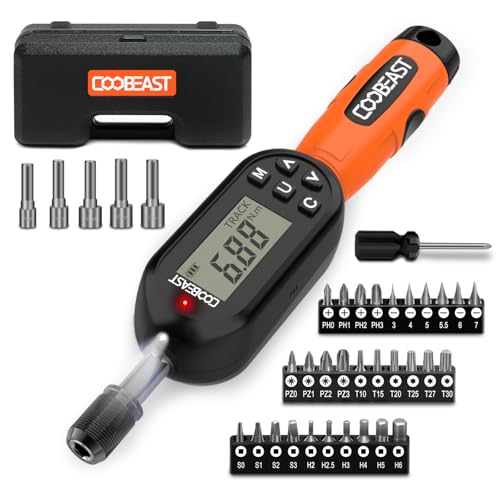 38pcs Digital Torque Screwdriver 1/4" Drive(1.01-106.2in-lbs/0.11-12Nm)