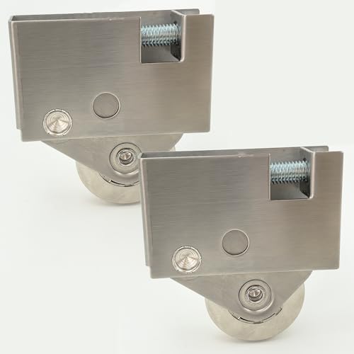 2 Pack Sliding Patio Door Roller Assembly Fits for Pella Wood Glass Doors P/N #0FAT0000 (Pre 1992), 1-1/2" Steel Ball Bearing, Edge Adjustable, Stainless Steel Housing with No Flange - color: Old Style No flange