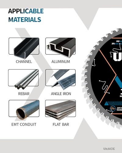 10-Inch 52-Tooth Circular Saw Blade, 5/8-Inch Arbor, Ferrous Metal, Steel Cutting Blade, Carbide Tip, Thin Kerf, for Channel, EMT Conduit, Angle Iron, Threaded Rod, Flat Bar - size: 10", 5/8'' Arbor, 52T