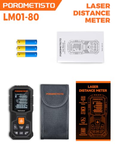 Laser Measure (164ft/50m) POROMETISTO with Angle Sensor&Tripod Mount