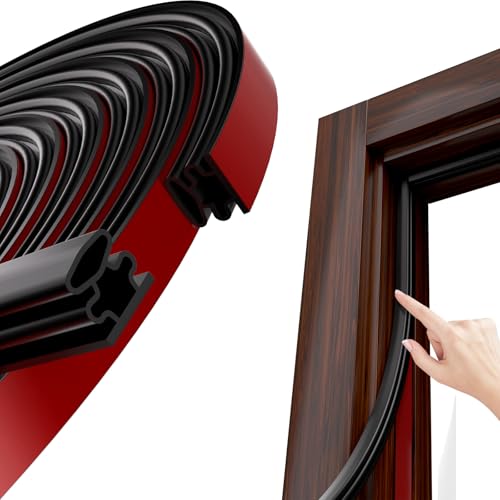 Black D-Shape Weather Stripping 40Ft (Fits 0.3–0.4in Gaps) - color: Black, size: 0.39" Thick x 40 Ft