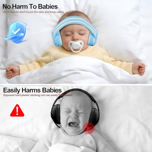 Floriogra Baby Headphones for Noise - Baby Ear Protection for Babies and Toddlers up to 36 Months - Babies Noise Cancelling Headphones - Infant Ear Protection Earmuffs Against Hearing Damage - color: Blue