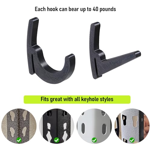 Garage Shelving Hooks 16Pcs L J Shape for Keyhole Slots Storage Rack