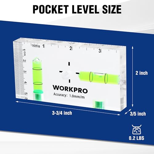 WORKPRO 3-3/4 Inch Mini Magnetic Pocket Level Tool - size: 3-3/4 Inch
