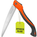 Folding Camping saw 11 Inch - Heavy Duty Pruning Saw with Triple-Cut SK5 Blade, 7 TPI Razor Teeth for Tree Trimming, Wood Cutting, Camping, Bushcraft, and Gardening - size: 11 INCH (Orange)