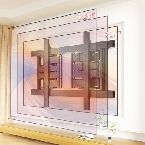 Corner TV Wall Mount for 55-120 inch TV, TV Bracket Hold 298 lbs - size: 55-120 inch