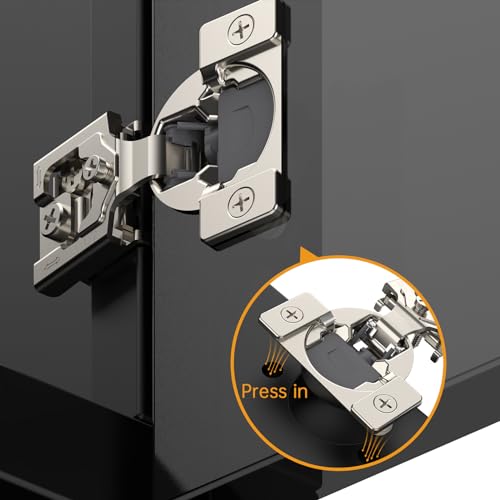 Chibery 4 Pack 1/2" Overlay 3D Soft Close Concealed Kitchen Cabinet Hinge for Face Frame Door, Pre-Assembled Easy-on Dowels, Self Closing Hidden Satin Nickel, 105° Open Concealed Stainless Steel - size: 1/2 inch Overlay
