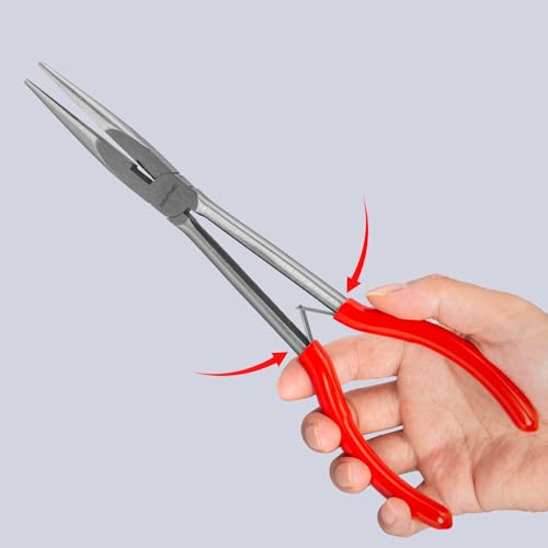 HAUTMEC Extra Long Needle Nose Pliers Set, 11PCS Long Reach Pliers Include 6-7" & 11" Straight, Circle Nose, Diagonal, Flat Nose, Bent Nose Plier for Narrow Spaces, Automotive & DIY Repairs - color: 11pcs Long Plier Set