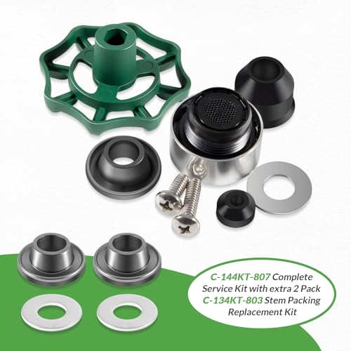 C-144KT-807 Wall Hydrant Complete Service Kit and 2 Pack C-134KT-803 Stem Packing Replacement Kit, for C-144 C-244 Series Wall Hydrants - style: C-144KT-807 and 2 Pack C-134KT-803