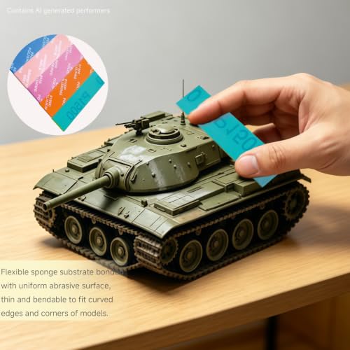 30Pcs Sanding Sponge Set for Model Waterproof Dry Sanding Blocks | 6 different particle sizes: 400/600/800/1000/1200/1500 | Total 30 pieces