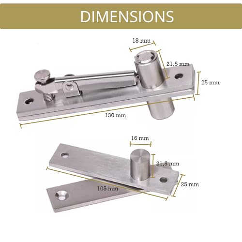 10-Pack Heavy-Duty Stainless Steel 360° Door Pivot Hinge System – Durable Hinges for Wood Doors - 170lbs Capacity - size: 170lbs 1-pack