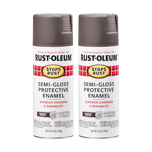 Rust-Oleum Stops Rust Spray Paint, Semi-Gloss Anodized Bronze - color: Semi-Gloss Anodized Bronze, size: 12 Ounce (Pack of 2)
