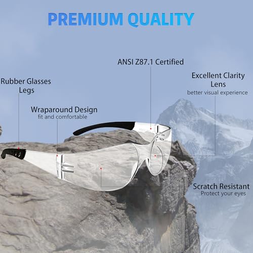 Salfboy Ansi Z87.1 Certified Safety Glasses, Bulk Protection Glasses - color: Clear