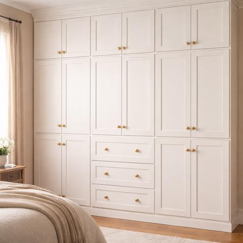 POZEAN Cabinet Knobs Brushed Nickel 10 Pack Cabinet Handles Drawer Knobs Solid Knobs Brass with Screws for Dresser Drawer Cabinet Cupboard - Modern Kitchen, Bedroom and Bathroom Hardware,Brass - color: Brass, size: 10 Pack