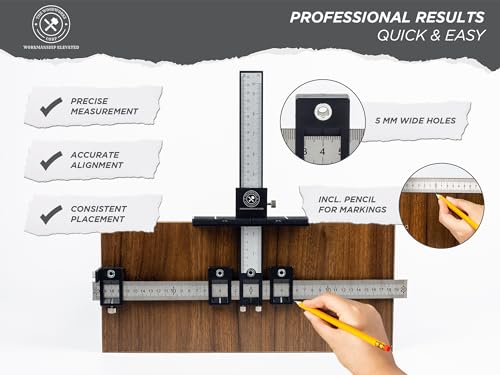 Cabinet Hardware Jig Tool - Precise Drilling Cabinet Handle Jig - Adjustable Cabinet Jig - Perfect for Kitchen Handles - Jig for Handles and Pulls