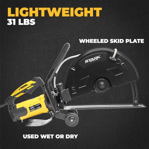 Stark USA 3200W Electric 16" Cutter Circular Saw Wet/Dry Concrete Saw Cutter Saw 20AMP Water Line Attachment Included 16" Blade