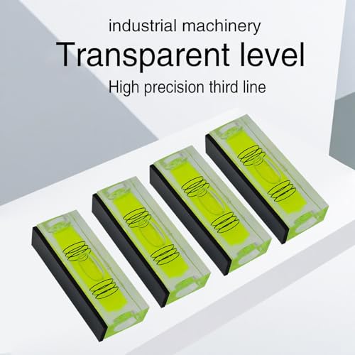 High precision mini level bubble, double line small bubble, three line flat ball level, household ruler can be turned 180 degrees (Magnetic, 44 * 17 * 15mm（4PCS)) - size: 44*17*15mm（4PCS)