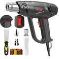 Heat Gun, TGK® 1800W Heavy Duty Hot Air Gun Kit 122℉~1202℉ Dual Temperature Settings with 3 Nozzle Attachments Overload Protection for Crafts, Shrink Wrapping/Tubing, Paint Removing, Epoxy Resin - color: Black