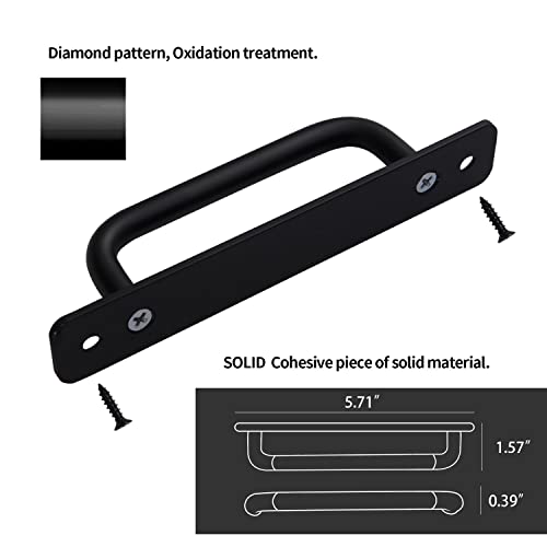 2 Pack 5 Inch 128 mm Matte Black Cabinet Handles Aluminum Cabinet Pulls Drawer Pulls - color: RoundBlack, size: 5 Inch