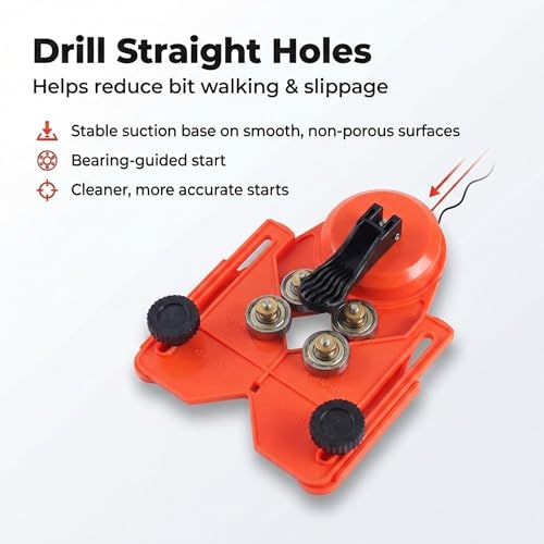 Drilax Adjustable Diamond Drill Guide with Suction Base 1/8 to 3-1/4 Inch