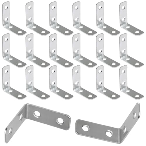 Luomorgo L Bracket Corner Braces 1.5 Inch, Zinc Plated, 20PCS - size: 1.5 Inch Zinc Plated