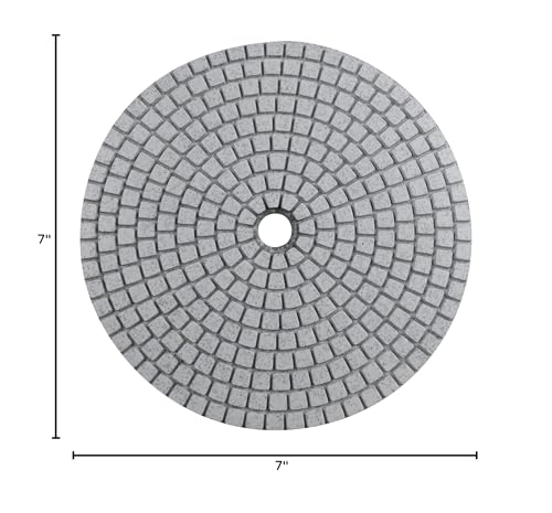 7 Step 7" Wet Diamond Polishing Pads Abrasive Set, Great for Granite Travertine Marble Stone - size: 7 Inch