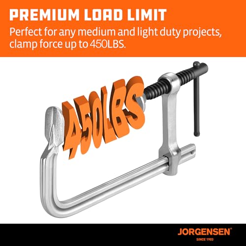 Jorgensen 6-Inch Light-Duty Drop Forged Steel Bar Clamps, 2-Pack - size: 6 Inch