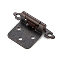 Antique Copper Cabinet Hinges 1/2 Inch Overlay 10 Pack(5 Pairs) | Self-Closing Design, Semi-Concealed Face Frame Fit, Surface Mount, For Kitchen Doors, Cabinets, Hardware Updates - color: Antique Copper