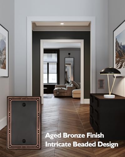 Switch Plates Outlet Covers, 2-Pack Aged Bronze Metal Wall Plates - color: Aged Bronze, size: 1 Blank 2PK